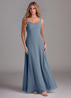 Azazie Daenerys Bridesmaid Dresses Twilight A-Line Cowl Chiffon Dress image3