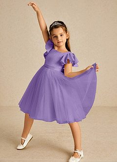Azazie Kaeya Flower Girl Dresses Tahiti A-Line Bow Tulle Dress image2