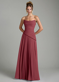 Azazie Gabriela Bridesmaid Dresses Merlot A-Line Corset Chiffon Dress image7