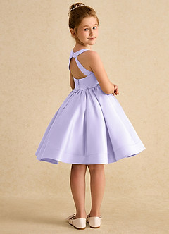 Azazie Julietta Flower Girl Dresses Lilac Ball-Gown Convertible Tulle Dress image8