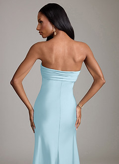 Azazie Saylor Brudtärnklänningar Klä av Sjöjungfru i Stretch Satin Axelbandslös Himmelsblå image6