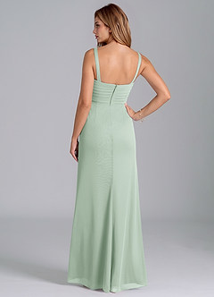 Azazie Micky Bridesmaid Dresses Agave A-Line Pleated Mesh Dress image6