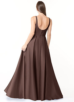 Azazie Neve Abiti da Damigella Abito Principessa in Raso Elasticizzato Con Tasche Ganache image2