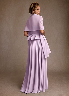 Azazie Josabeth Mother of the Bride Dresses Frosted Lilac A-Line Pleated Chiffon Dress image3