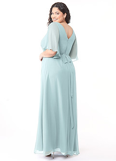 Azazie Cierra Bridesmaid Dresses Mist A-Line V-Neck Chiffon Dress image12