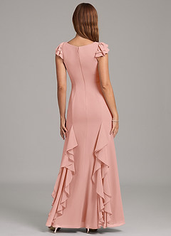Azazie Nessa Bridesmaid Dresses Rosette A-Line Chiffon Dress image2
