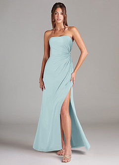 Azazie Aliani Bridesmaid Dresses Mist Sheath Strapless Chiffon Convertible Dress image1
