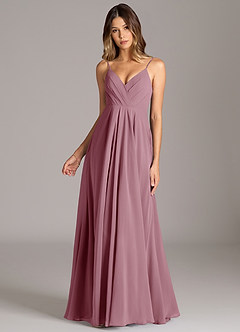 Azazie Amani Bridesmaid Dresses Vintage Mauve A-Line Pleated Chiffon Dress image4