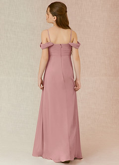 Azazie Kaitlynn Junior Dusty Rose A-Line Off the Shoulder Chiffon Dress image2