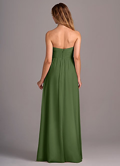Azazie Joni Bridesmaid Dresses Olive A-Line Strapless Chiffon Convertible Dress image5