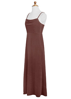 Azazie Solange Junior Espresso A-Line Velvet Dress image9