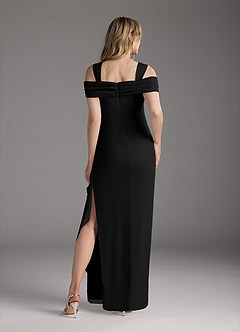 Azazie Weitzman Mother of the Bride Dresses Black Sheath Sequins Mesh Dress image5