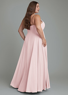 Azazie Amani Bridesmaid Dresses Blushing Pink A-Line Pleated Chiffon Dress image8