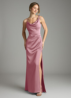 Azazie Samara Bridesmaid Dresses Vintage Mauve Mermaid Pleated Stretch Satin Dress image1
