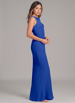 Azazie Allettie Robes de demoiselle d'honneur Robe Sirène en Mousseline de soie Bleu Roi image7