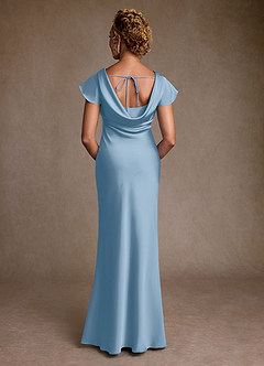 Azazie Shelby Suknie dla Matki Panny Młodej Syrena Pofałdowany Satyna elastyczna Długość podłogi Sukienka image2