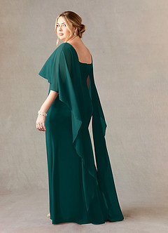 Azazie Dion Mother of the Bride Dresses Peacock Sheath Scoop Stretch Crepe Dress image11