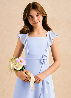 Azazie Soso Girls Formal Flower Girl Klänningar Klänning A-Line i Chiffong Plisserad image6