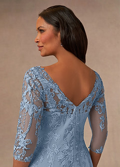 Azazie Fanny Mother of the Bride Dresses Dusty Blue Mermaid Lace Dress image4