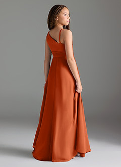 Azazie Dallas Junior Burnt Orange A-Line Pleated Chiffon Dress image5