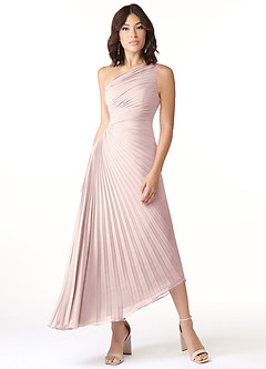 Azazie Kirra Abiti da Damigella Abito A-Line in Chiffon Monospalla Rosa Rossore image1