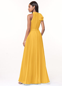 Azazie Cailyn Bridesmaid Dresses A-Line Pleated Chiffon Floor-Length Dress image3