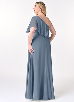 Azazie Lizzy Robes de demoiselle d'honneur Robe Trapèze en Mousseline de soie Ue épaule Violet Crépusculaire image11