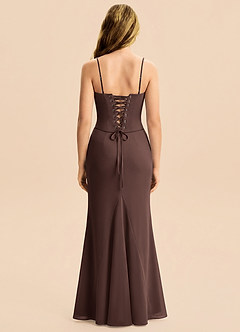 Azazie Sorrel Junior Ganache Mermaid Pleated Chiffon Dress image7