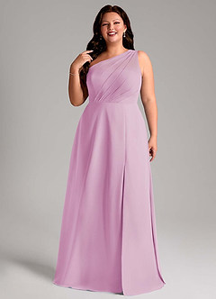 Azazie Phaedra Bridesmaid Dresses Candy Pink A-Line One Shoulder Chiffon Dress image11