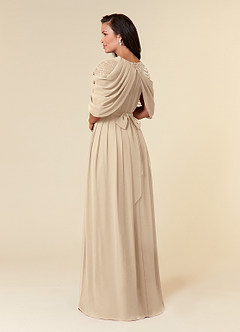 Azazie Olena Abiti per la Madre della Sposa Abito A-Line in Chiffon Lustrini Champagne image8