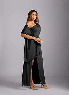 front Azazie Aleena Stretch Satin Shawl