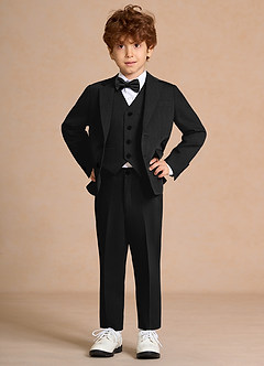 front Oliver 블랙 나비넥타이가 달린 소년용 5피스 정장