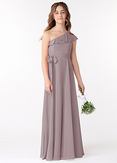 Azazie Eletta Junior Dusk A-Line Ruched Chiffon Dress image2