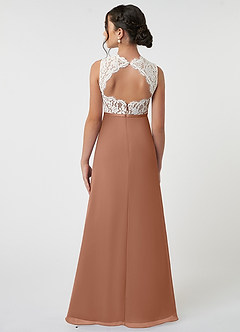 Azazie Rana Junior Bronzer A-Line Lace Chiffon Dress image2