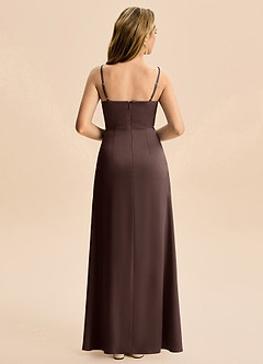 Azazie Abby Junior Vestido de Ganache de Satén Elástico de Corte en A con Plisado image2