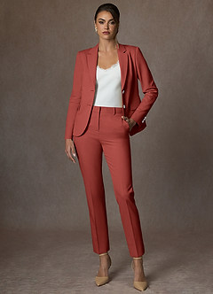 front Whitney Terracotta Completo Lungo Con Pantaloni Elasticizzati Strutturati