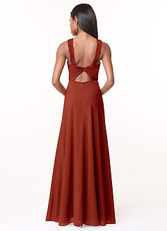 Azazie Brandie Vestidos de damas de honor Vestido de Óxido de Chifón elástico de Corte en A con Plisado image2