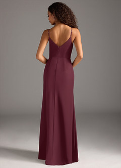 Azazie Deandra Brautjungfernkleider Meerjungfrau-Linie Plissee Chiffon Kleid Cabernetrot image6