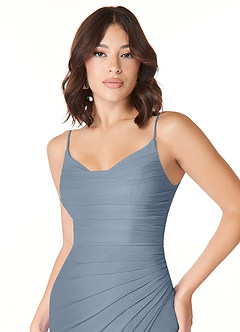 Azazie Deandra Bridesmaid Dresses Twilight Mermaid Pleated Mesh Dress image5