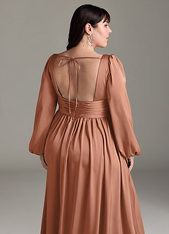 Azazie Norah Brautjungfernkleider A-Linie Stretch-Satin Kleid Bronzer image13