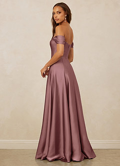 Christian Siriano Bridal for Azazie 1002 Bridesmaid Dresses Vintage Mauve A-Line Off the Shoulder Stretch Satin Convertible Dress image3