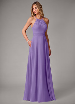 Azazie Amalia Bridesmaid Dresses Tahiti A-Line Pleated Chiffon Dress image5