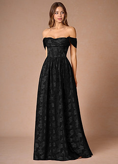 Hazel Noir Robe de bal longue plissée image3