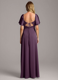 Azazie Chloe Bridesmaid Dresses Plum A-Line Sweetheart Neckline Stretch Satin Dress image3