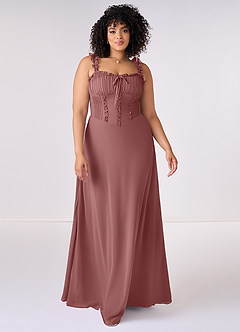 Barbie ♥ Azazie Final Sale Desert Rose A-Line Sweetheart Neckline Chiffon Dress image6