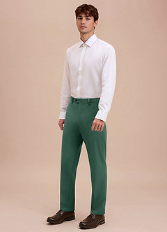 front Ethan Eucalyptus Refined Weave Dress Pants