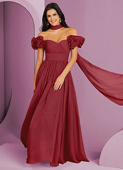 Barbie ♥ Azazie Vestidos de damas de honor Vestido de Granada de Gasa de Corte en A Convertible con Vestidos sin tirantes image1