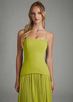 Azazie Alex Bridesmaid Dresses Lemongrass A-Line Corset Chiffon Dress image7