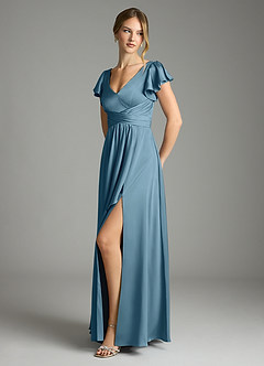 Azazie Omari Bridesmaid Dresses Bermuda A-Line Stretch Satin Dress image4