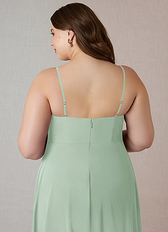Azazie Emerald Bridesmaid Dresses Agave A-Line Ruffled Chiffon Dress image10